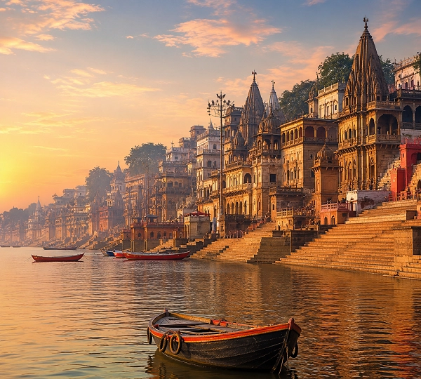 Golden hour by the ancient ghats