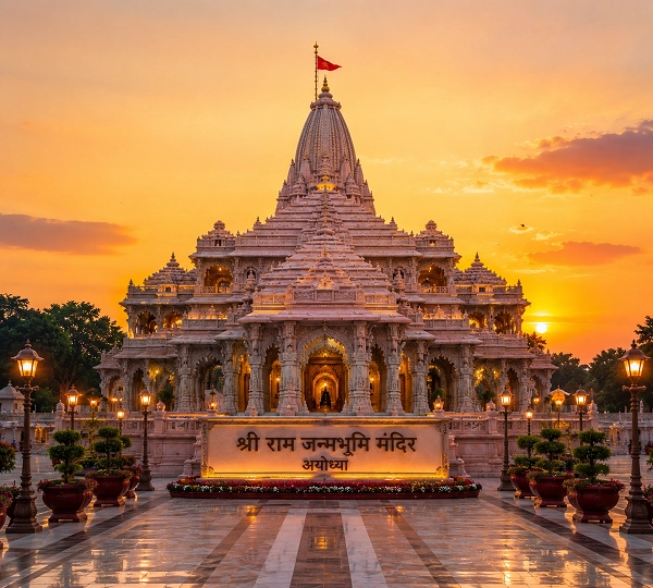 Golden sunset at Shri Ram Janmabhoomi Mandir